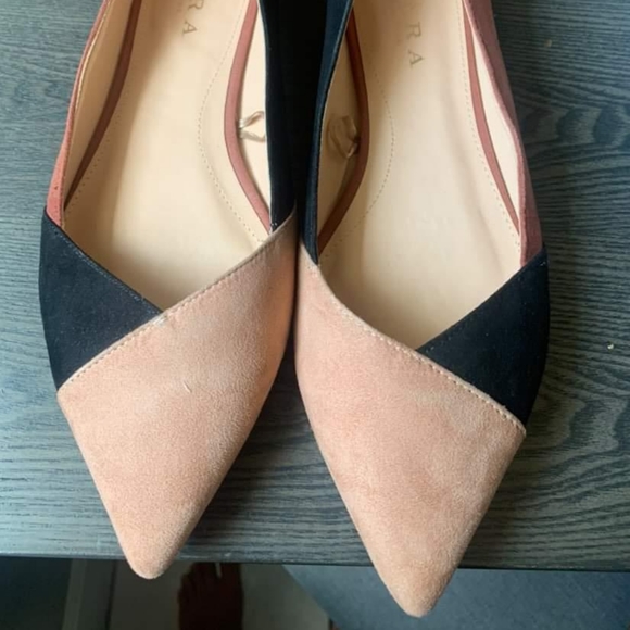 Zara Shoes - Zara Pointed Toes Flats Nude Black Rust Women's Size 39 8 never worn